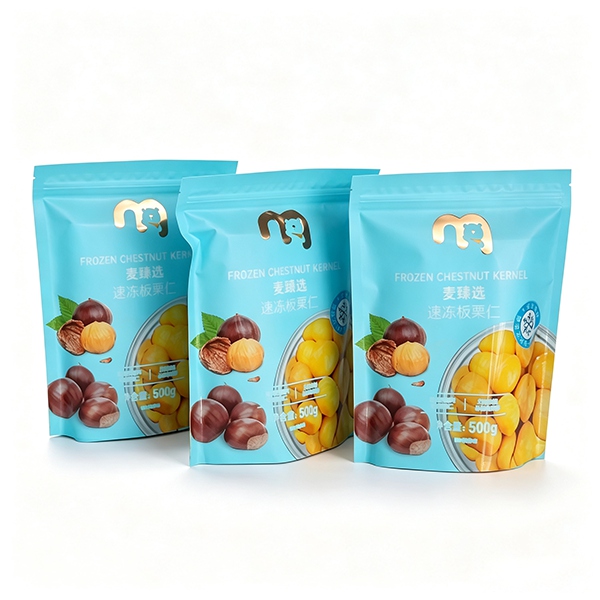 Matte Stand-Up Zipper Pouches for Dried Chestnuts The Matte Stand-Up Zipper Pouch for Dried Chestnuts is a premium flexible packaging solution designed for roasted chestnuts, dried chestnuts, nuts, dried fruits, and other specialty food pro